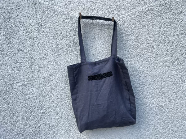 Puslina iepirkumu somas ar izšuvuma aplikāciju - 10eur
